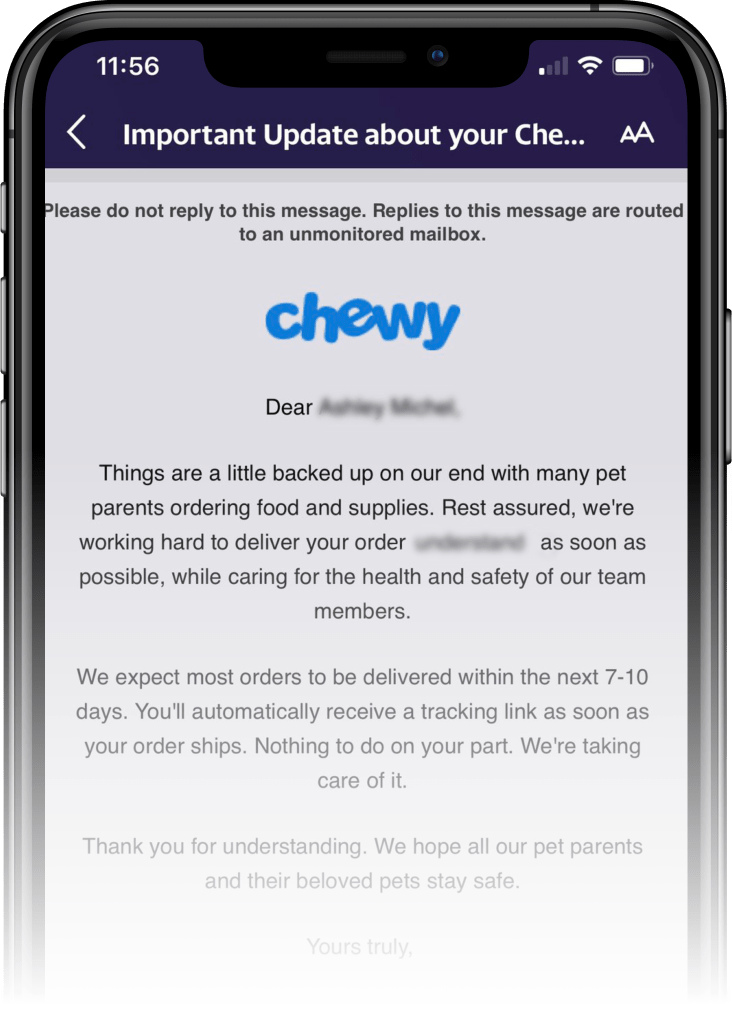 chewy email example