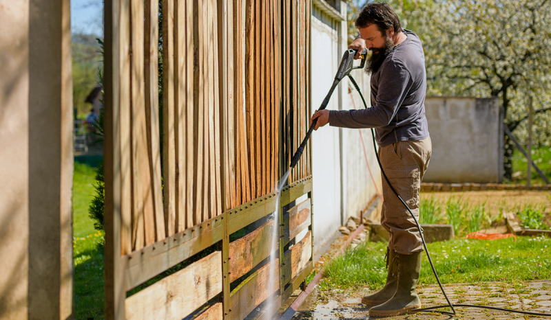 A contractor with a license for pressure washing business