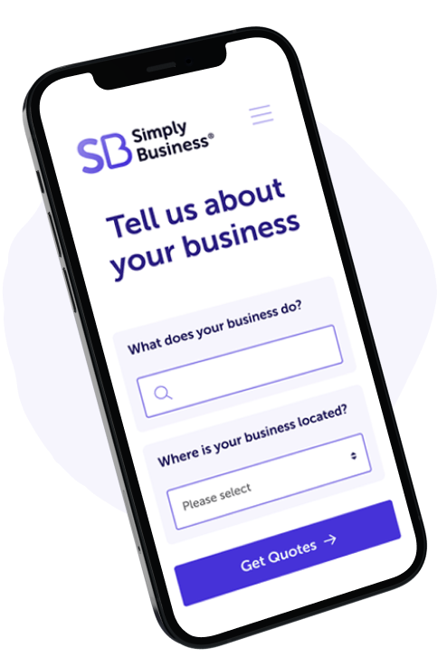 Simply Business quote Step 1 - Tell us about your business